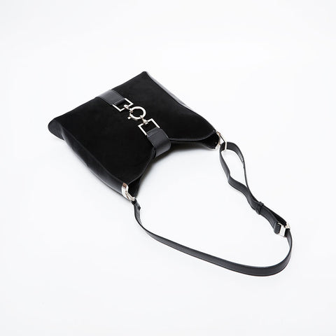 GUCCI Suede Jackie Shoulder Bag black WS21422