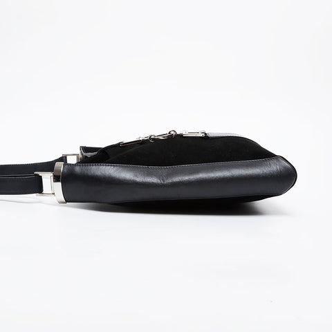 GUCCI Suede Jackie Shoulder Bag black WS21422