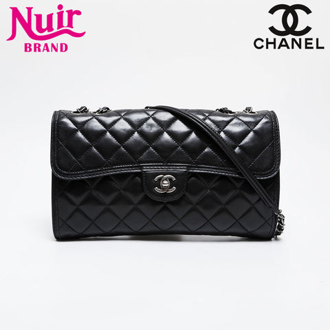 CHANEL No. 18 2013-2014 Matelasse Lambskin Chain Shoulder Bag black WS21423