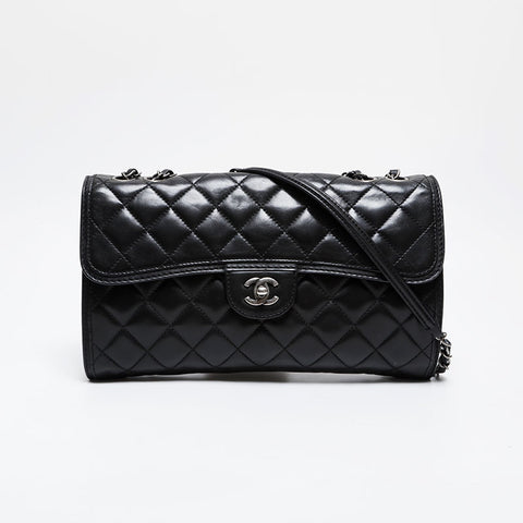 CHANEL No. 18 2013-2014 Matelasse Lambskin Chain Shoulder Bag black WS21423
