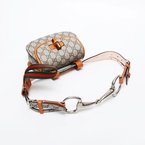 GUCCI Bamboo GG Supreme Waist bag Brown WS21424