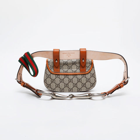GUCCI Bamboo GG Supreme Waist bag Brown WS21424