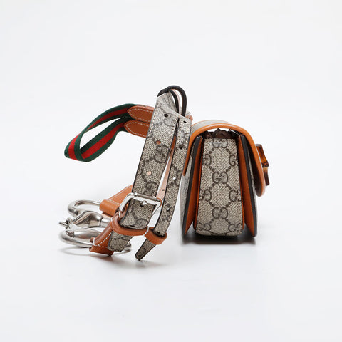 GUCCI Bamboo GG Supreme Waist bag Brown WS21424