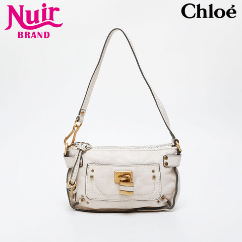 Chloe Mini Paddington Pouch Leather Shoulder Bag beige WS21427