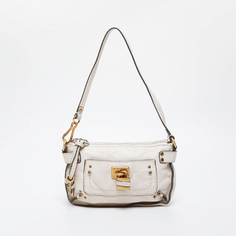 Chloe Mini Paddington Pouch Leather Shoulder Bag beige WS21427