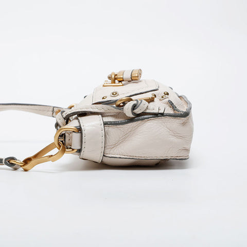 Chloe Mini Paddington Pouch Leather Shoulder Bag beige WS21427