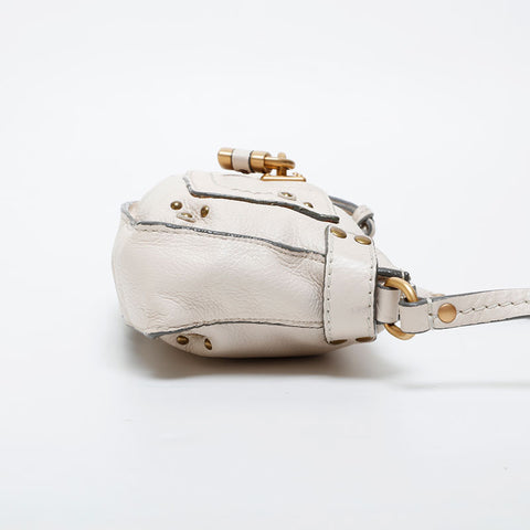 Chloe Mini Paddington Pouch Leather Shoulder Bag beige WS21427