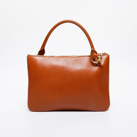 JIL SANDER Jil Sander Link Leather Large Handbag Brown WS21429