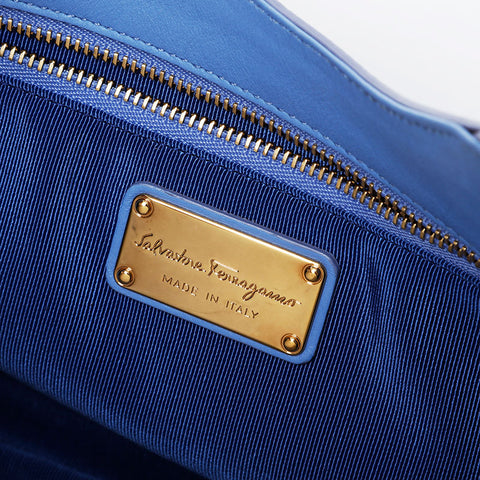 Salvatore Ferragamo leather Handbag blue WS21431