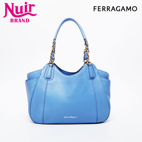 Salvatore Ferragamo leather Handbag blue WS21431