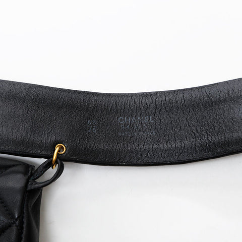 CHANEL Matelasse lambskin belt Waist bag black WS21432