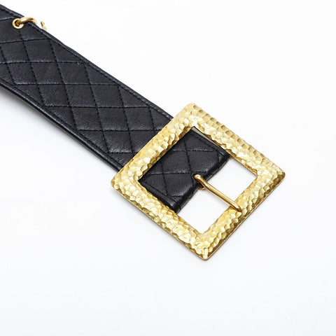 CHANEL Matelasse lambskin belt Waist bag black WS21432