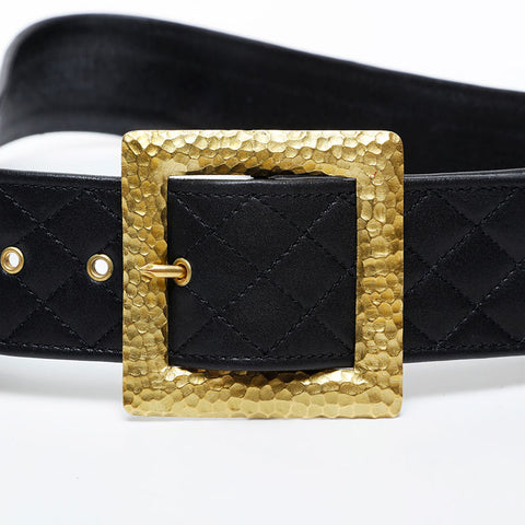 CHANEL Matelasse lambskin belt Waist bag black WS21432