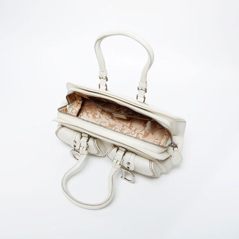 Christian Dior Leather mini Boston bag Handbag Ivory WS21433