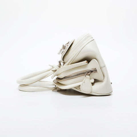 Christian Dior Leather mini Boston bag Handbag Ivory WS21433