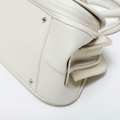 Christian Dior Leather mini Boston bag Handbag Ivory WS21433