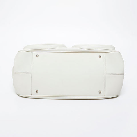 Christian Dior Leather mini Boston bag Handbag Ivory WS21433