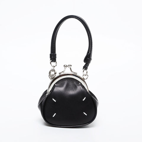 Maison Margiele Leather Tabi Frame Micro Handbag black WS21436
