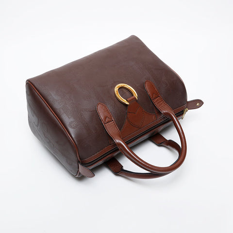 Christian Dior PVC logo Boston bag Brown WS21437