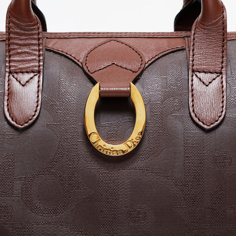 Christian Dior PVC logo Boston bag Brown WS21437