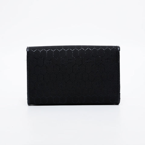 Christian Dior Honeycomb Pattern Canvas Chain Shoulder Bag black WS21438