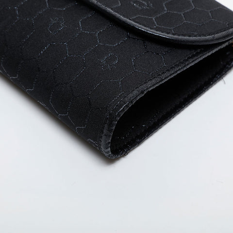 Christian Dior Honeycomb Pattern Canvas Chain Shoulder Bag black WS21438