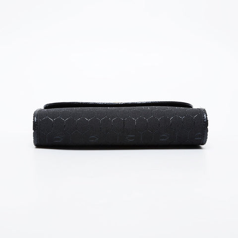 極美品 クリスチャンディオール Christian Dior ハニカム柄 キャンバス チェーン ショルダーバッグ ブラック WS21438