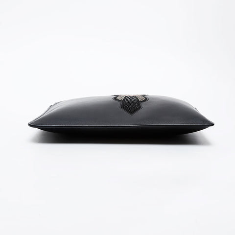 FENDI Karl Lagerfeld Rhinestones Clutch bag black WS21445