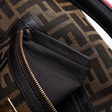 FENDI Zucca FF Jacquard Mamma Bucket 2-way Shoulder Bag Brown WS21446