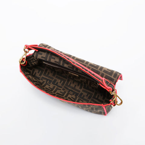 FENDI Zucca FF Jacquard Mamma Bucket 2-way Shoulder Bag Brown WS21446