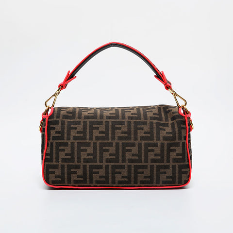 FENDI Zucca FF Jacquard Mamma Bucket 2-way Shoulder Bag Brown WS21446