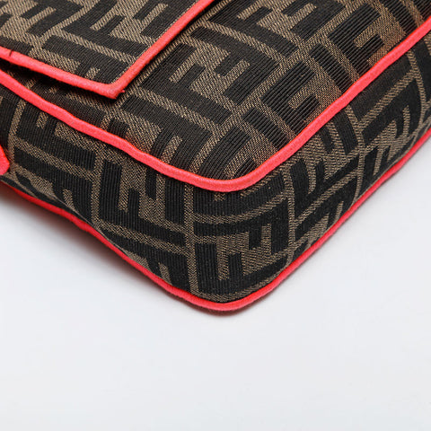 FENDI Zucca FF Jacquard Mamma Bucket 2-way Shoulder Bag Brown WS21446