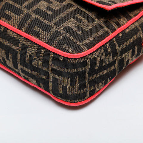 FENDI Zucca FF Jacquard Mamma Bucket 2-way Shoulder Bag Brown WS21446
