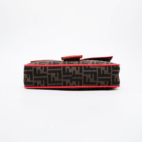 FENDI Zucca FF Jacquard Mamma Bucket 2-way Shoulder Bag Brown WS21446
