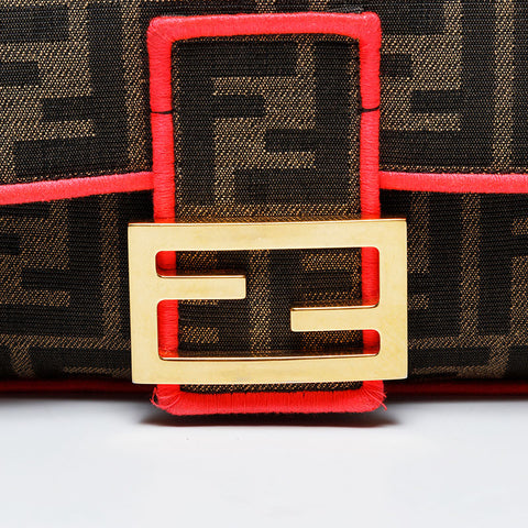 FENDI Zucca FF 提花 Mamma Bucket 2 向单肩包棕色 WS21446