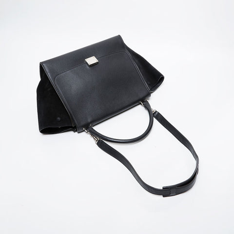 CELINE Trapeze 2way Handbag black WS21447