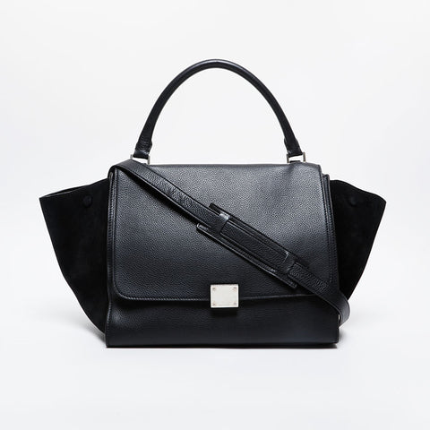 CELINE Trapeze 2way Handbag black WS21447