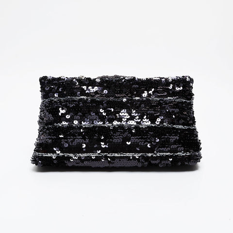 CHANEL 15th series 2011-2012 Sequin 2.55 Chain Shoulder Bag black WS21449