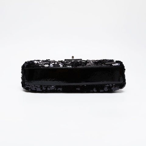 CHANEL 15th series 2011-2012 Sequin 2.55 Chain Shoulder Bag black WS21449