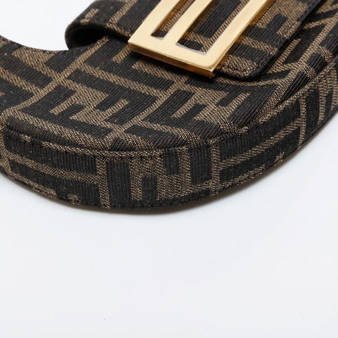 フェンディ FENDI ズッカ クッキー ミニ キャンバス ミニ ホーボー ショルダーバッグ ブラウン WS21450