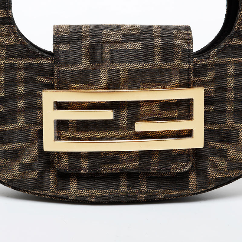FENDI ズッカ柄 ミニショルダーポシェット キャンバス レザー フェンディ FENDI ズッカ クッキー ミニ キャンバス ミニ ホーボー