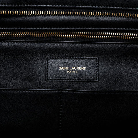 YVES SAINT LAURENT Leather Petit Cabas Y-Line Tote Handbag black WS21454