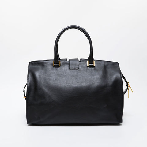 YVES SAINT LAURENT Leather Petit Cabas Y-Line Tote Handbag black WS21454