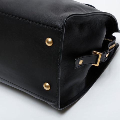 YVES SAINT LAURENT Leather Petit Cabas Y-Line Tote Handbag black WS21454