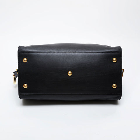 YVES SAINT LAURENT Leather Petit Cabas Y-Line Tote Handbag black WS21454