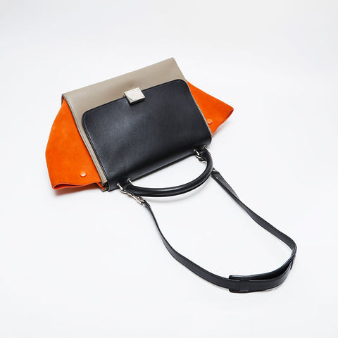 CELINE Leather Trapeze 2way Handbag multicolor WS21456
