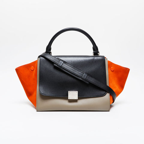CELINE Leather Trapeze 2way Handbag multicolor WS21456