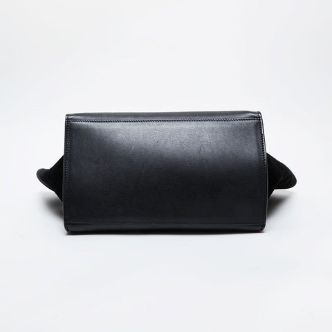 CELINE Embossed leather trapeze 2way bag Handbag black WS21457
