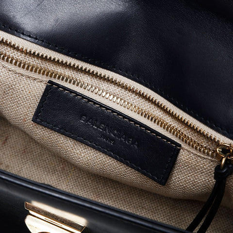 BALENCIAGA 2way leather Shoulder Bag Navy WS21458