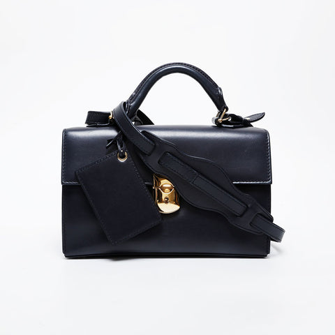 BALENCIAGA 2way leather Shoulder Bag Navy WS21458